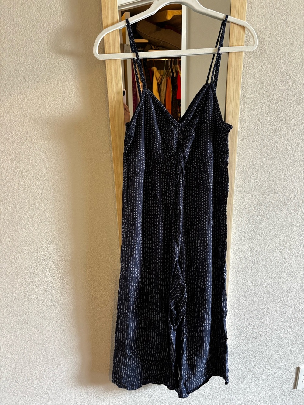 O'Neill Navy Blue Striped Spaghetti Strap Jumpsuit